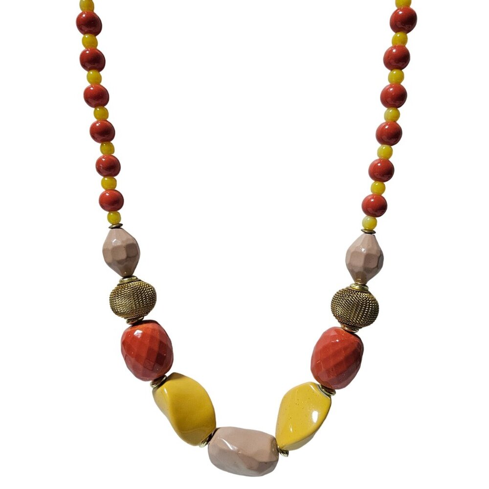 Boho Colorful Beaded Chunky Necklace Retro 60s 70s Fashion Jewelry Women